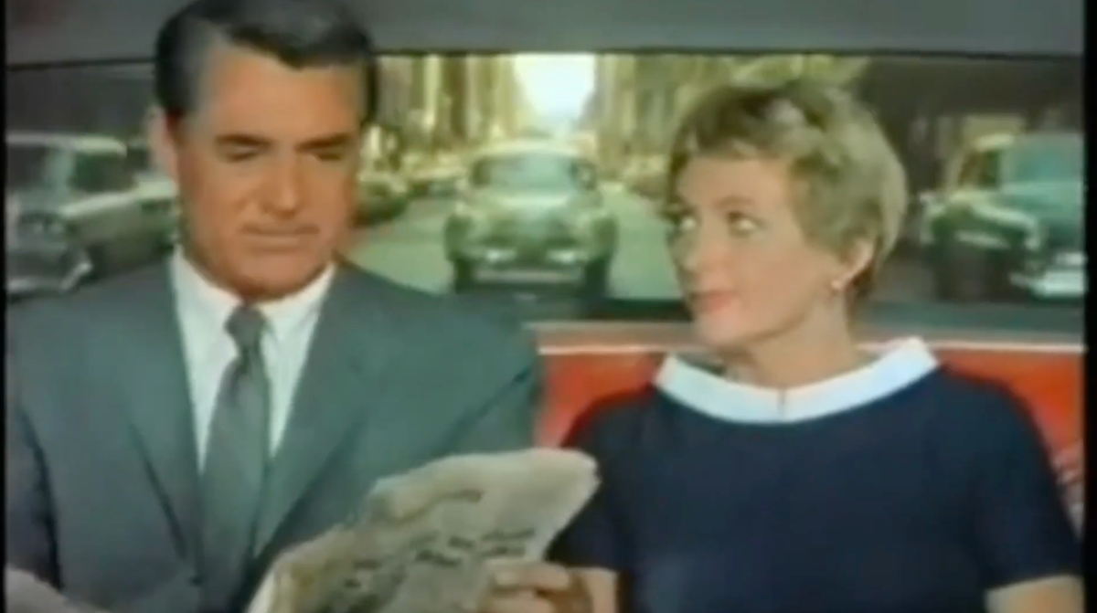 Cary Grant and Doreen Lang in the back of a cab