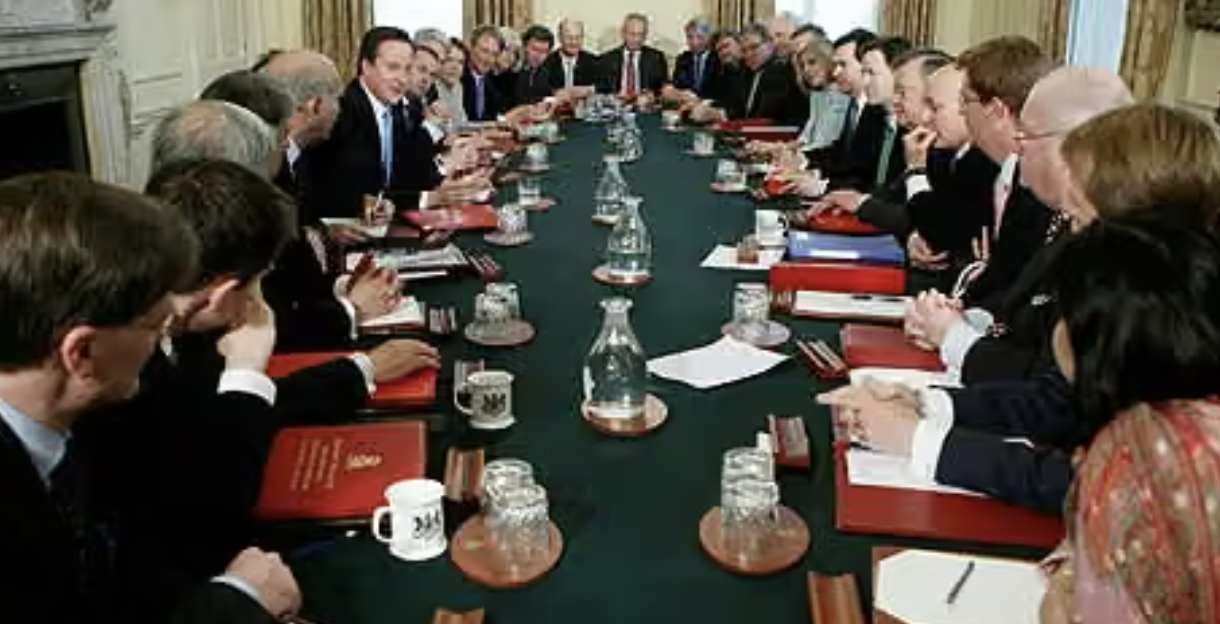 A meeting of David Cameron's cabinet
