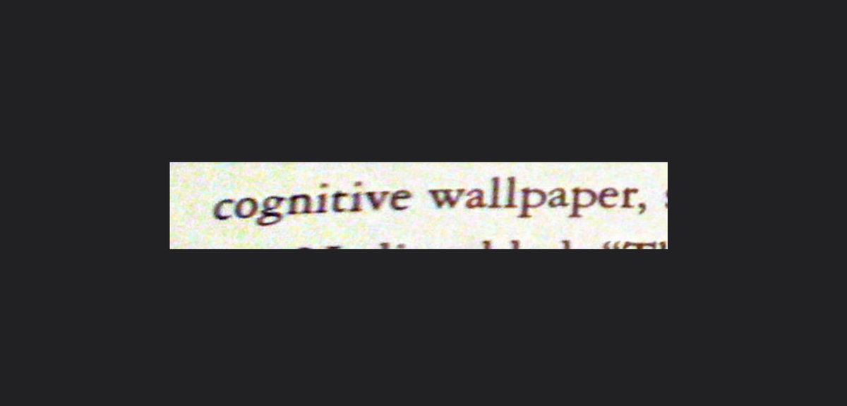 The words 'cognitive wallpaper'